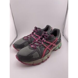 Asics Gel-Kahana 8 Trail Running Shoes Womens Size 9 Gray Pink Green T6L5N